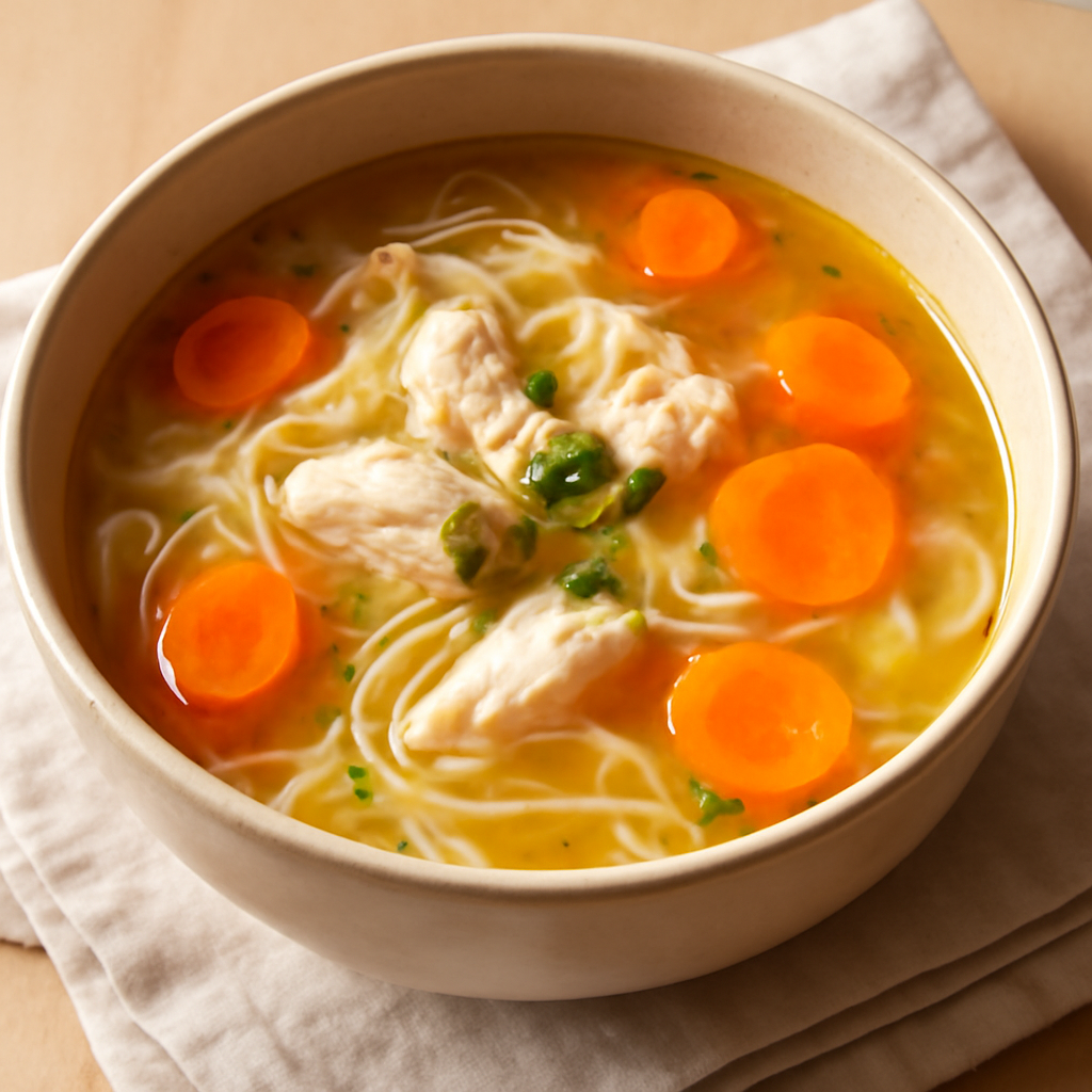 Mild Chicken Rice-Noodle Soup
