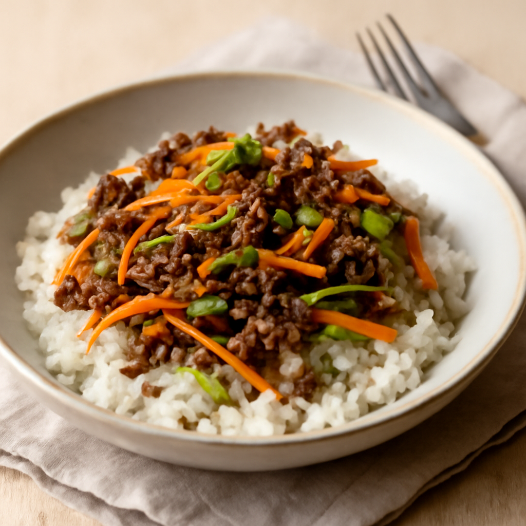 Mince & Vegetable Rice Bowl