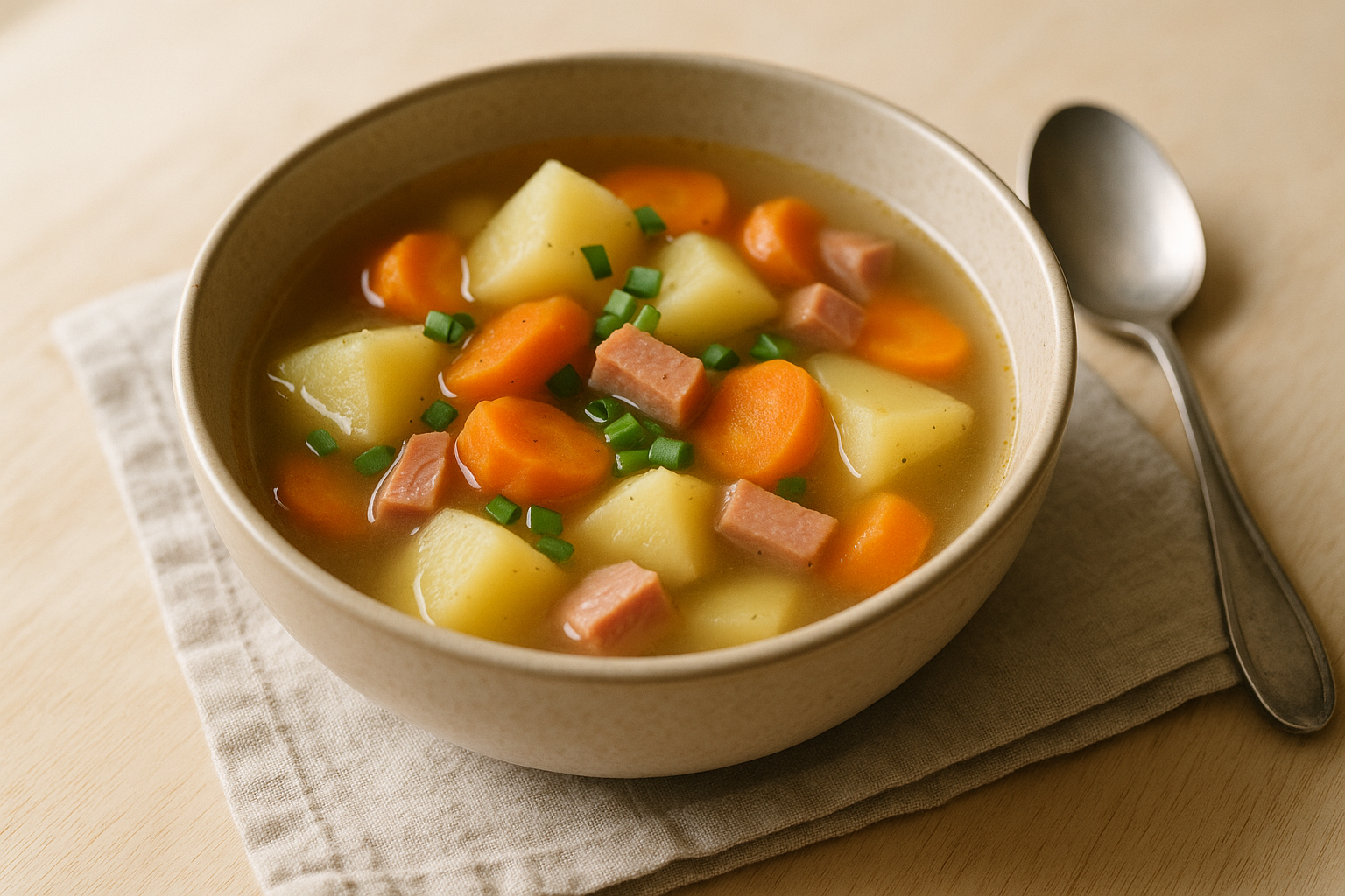 Potato, Carrot & Ham Soup